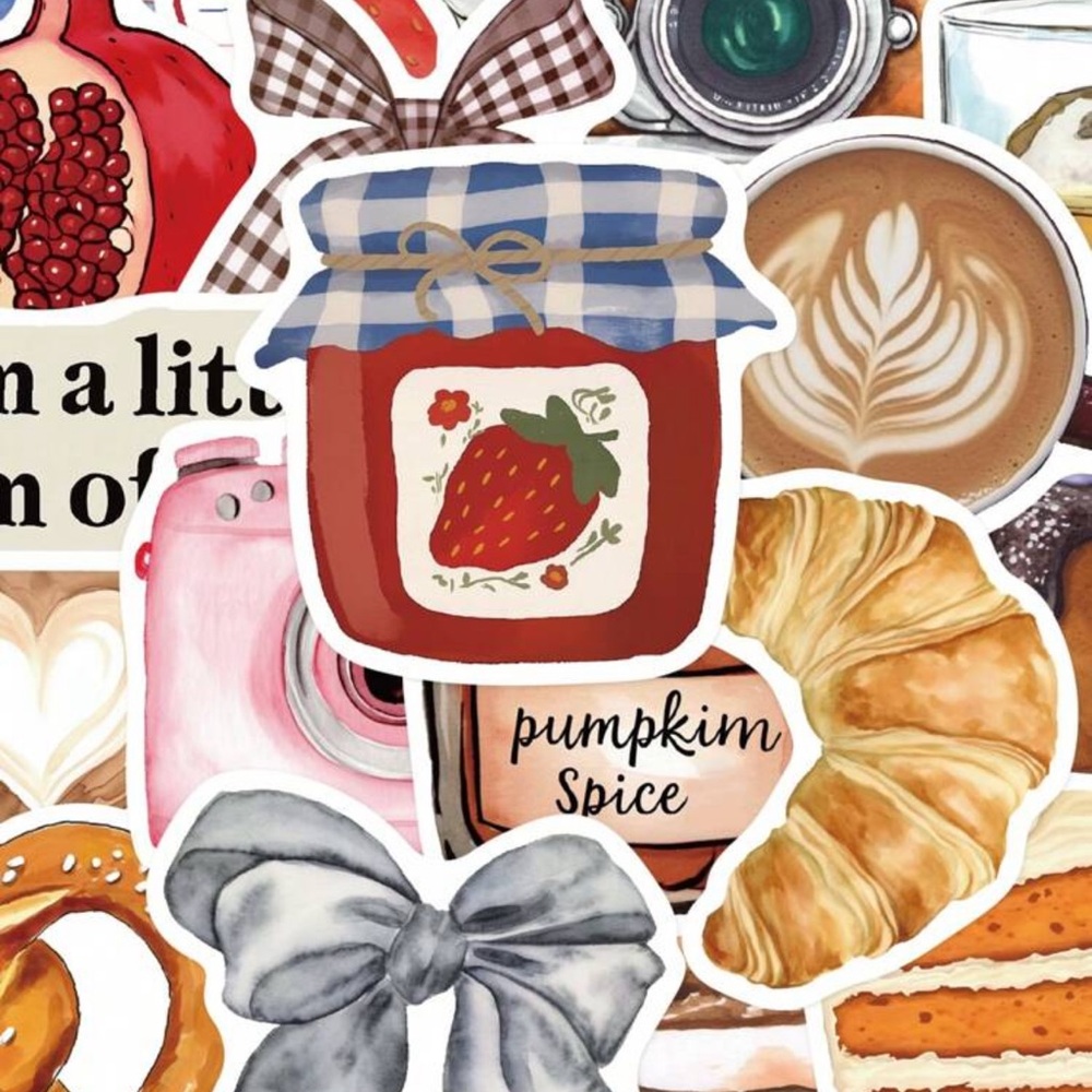 50pcs Pinterest Inspired Aesthetic Stickers Laptop Handbook Cell Phone Case